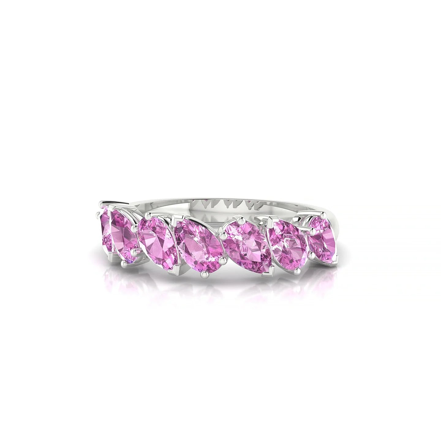 Mist | 18k White Gold 5 x 3 mm Pear Pink Sapphire Ring