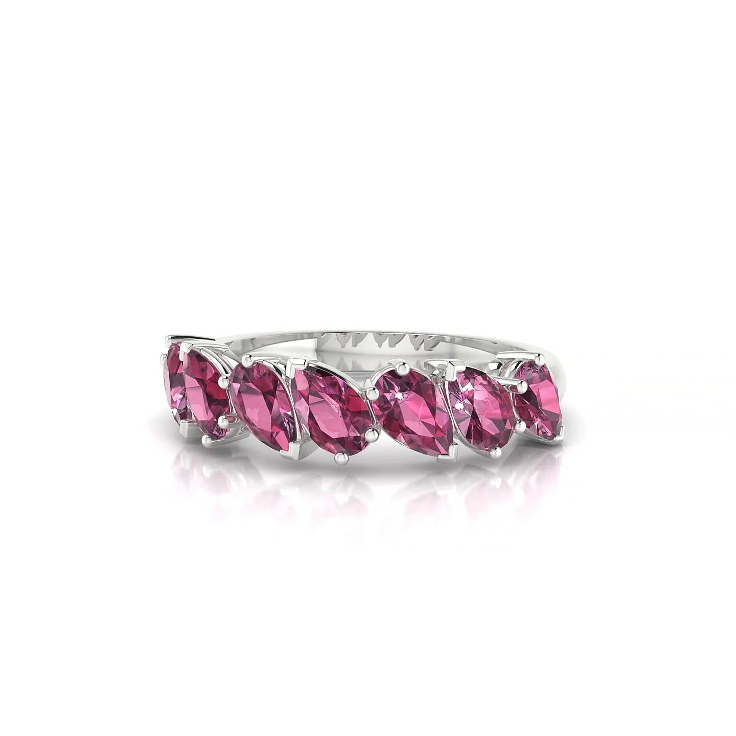 Mist | 18k White Gold 5 x 3 mm Pear Rhodolite Ring