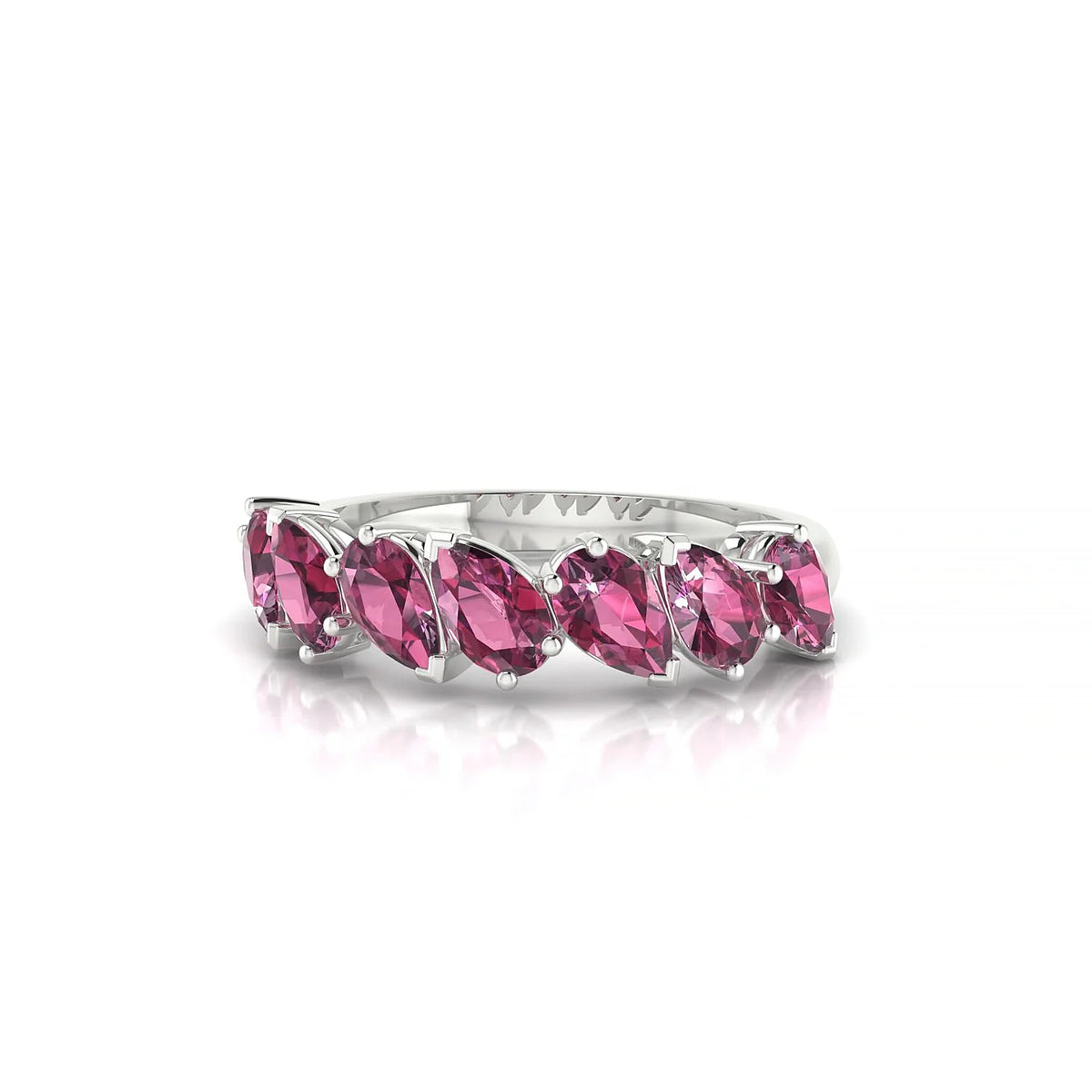 Mist | 18k White Gold 5 x 3 mm Pear Rhodolite Ring