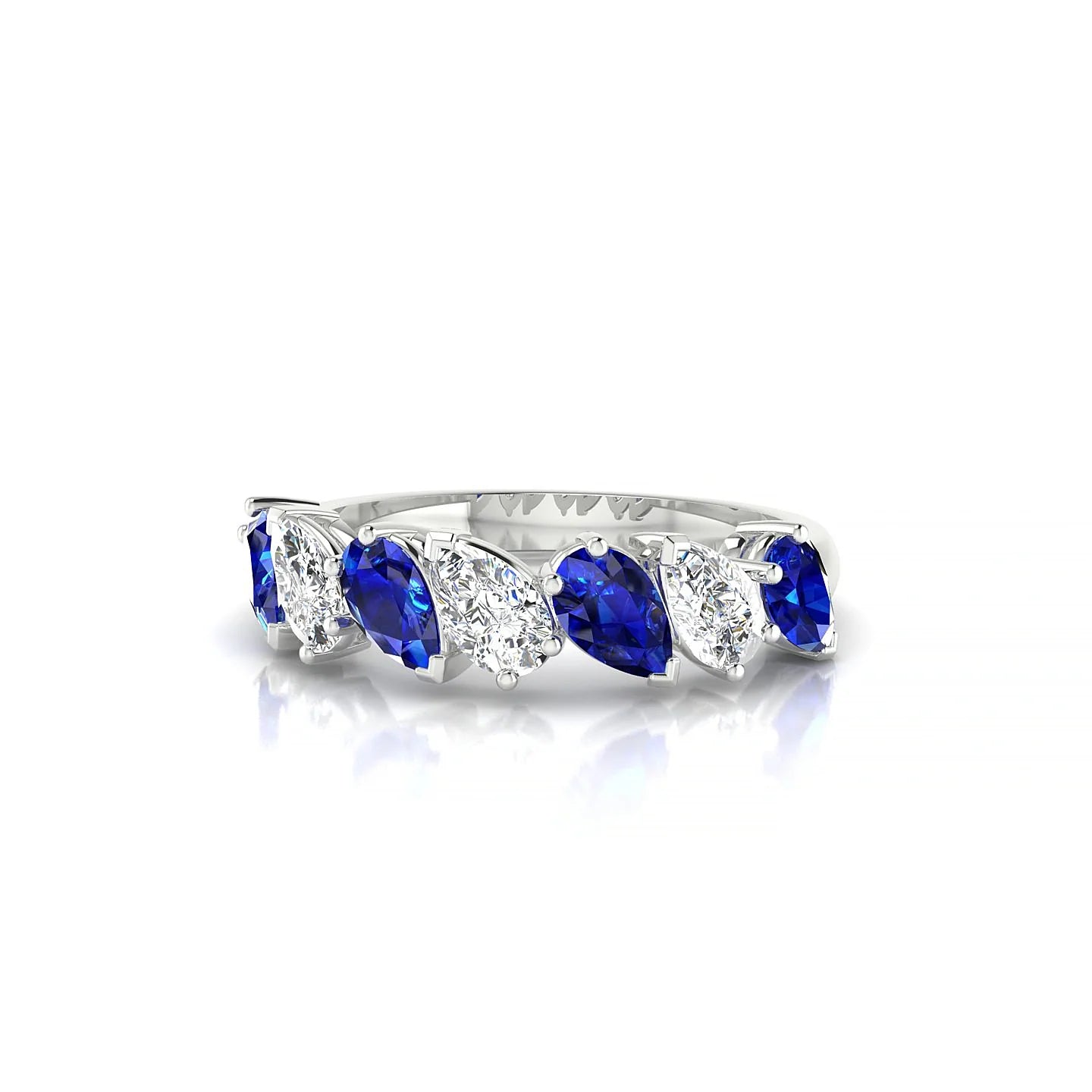 Mist | 18k White Gold 5 x 3 mm Pear Sapphire & Diamond Ring