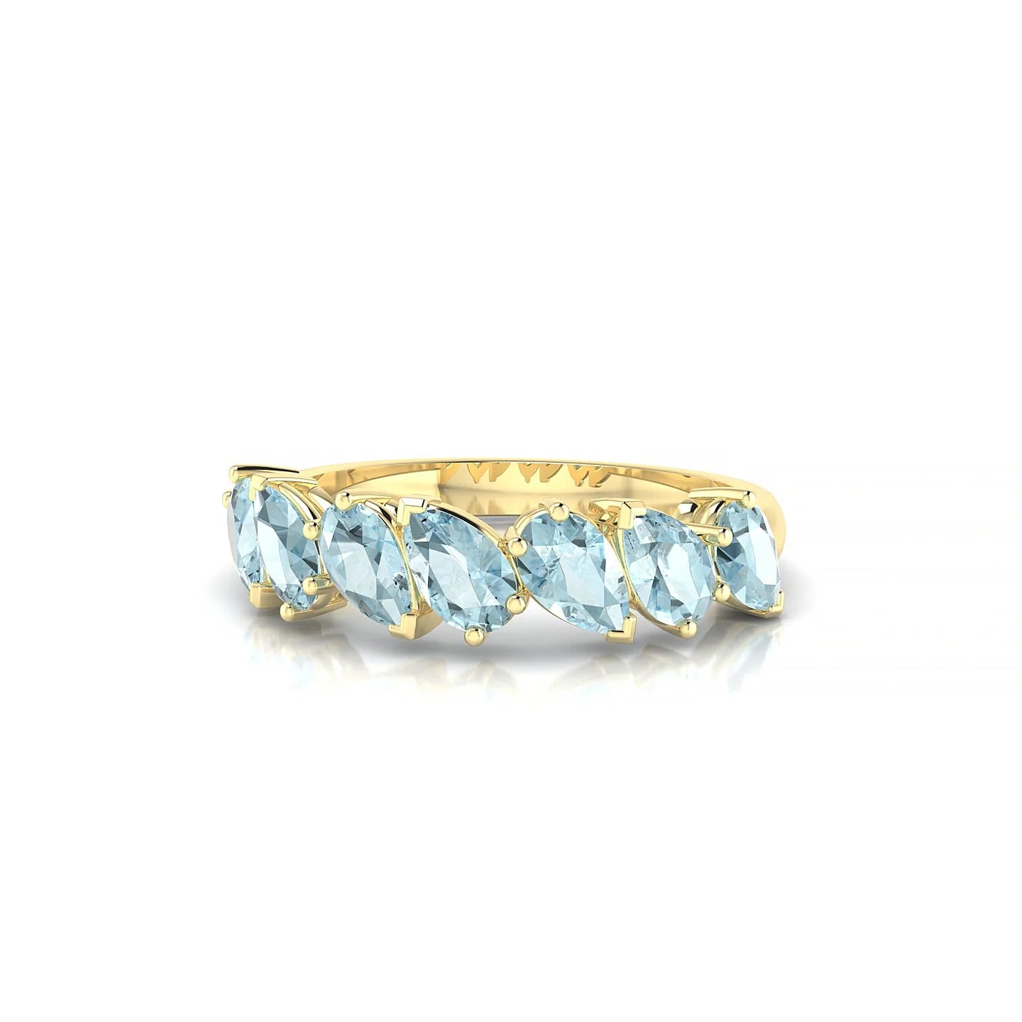 Mist | 18k Yellow Gold 5 x 3 mm Pear Aquamarine Ring