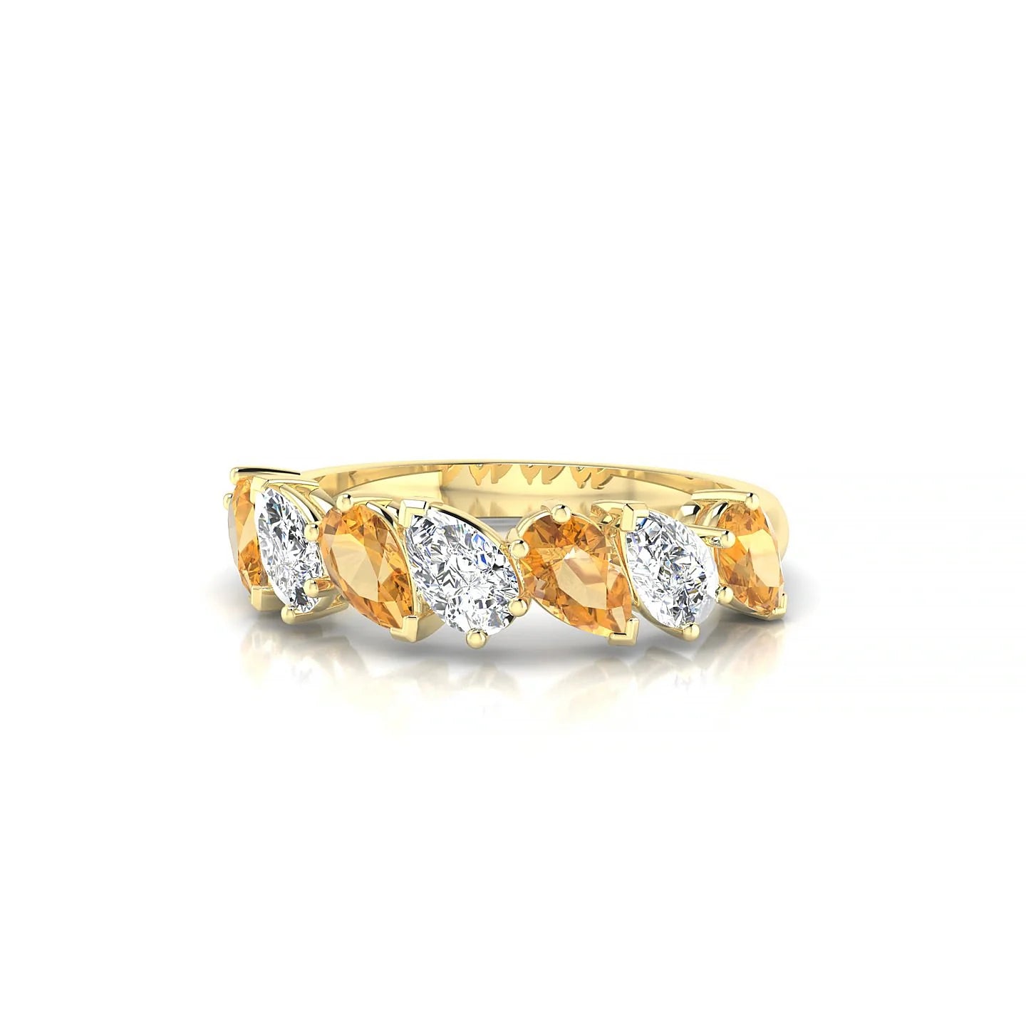Mist | 18k Yellow Gold 5 x 3 mm Pear Citrine & Diamond Ring