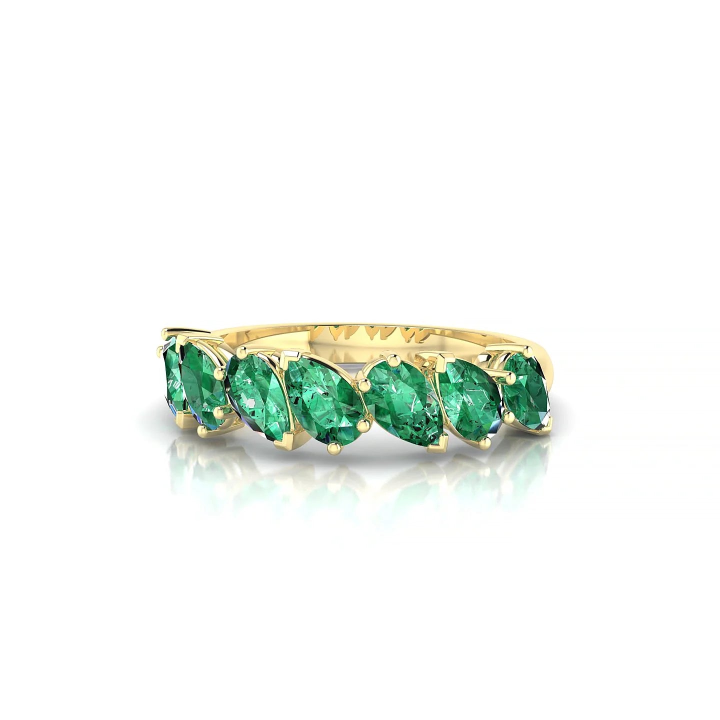 Mist | 18k Yellow Gold 5 x 3 mm Pear Emerald Ring