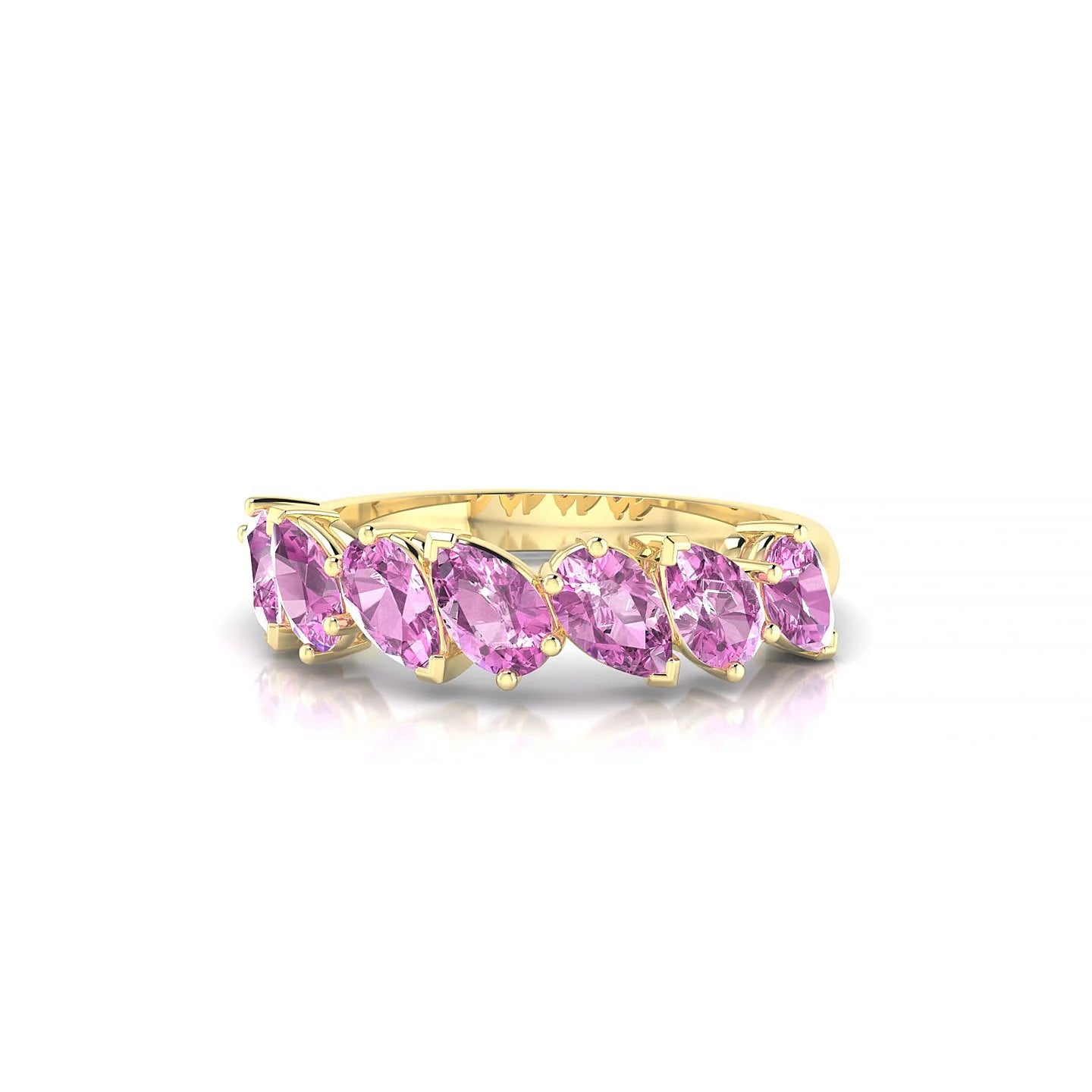 Mist | 18k Yellow Gold 5 x 3 mm Pear Pink Sapphire Ring