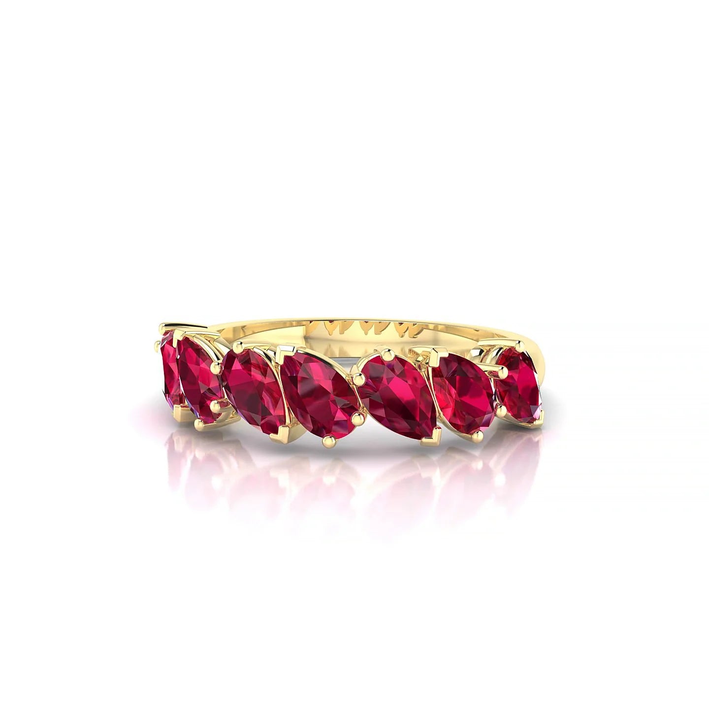 Mist | 18k Yellow Gold 5 x 3 mm Pear Ruby Ring