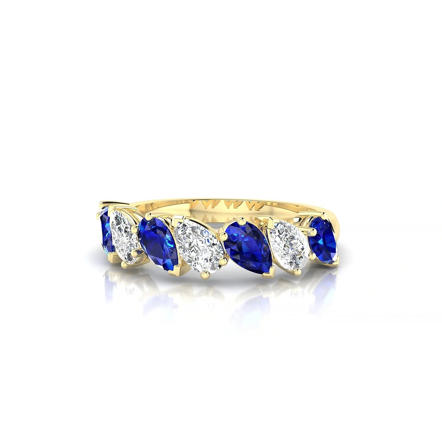 Mist | 18k Yellow Gold 5 x 3 mm Pear Sapphire & Diamond Ring