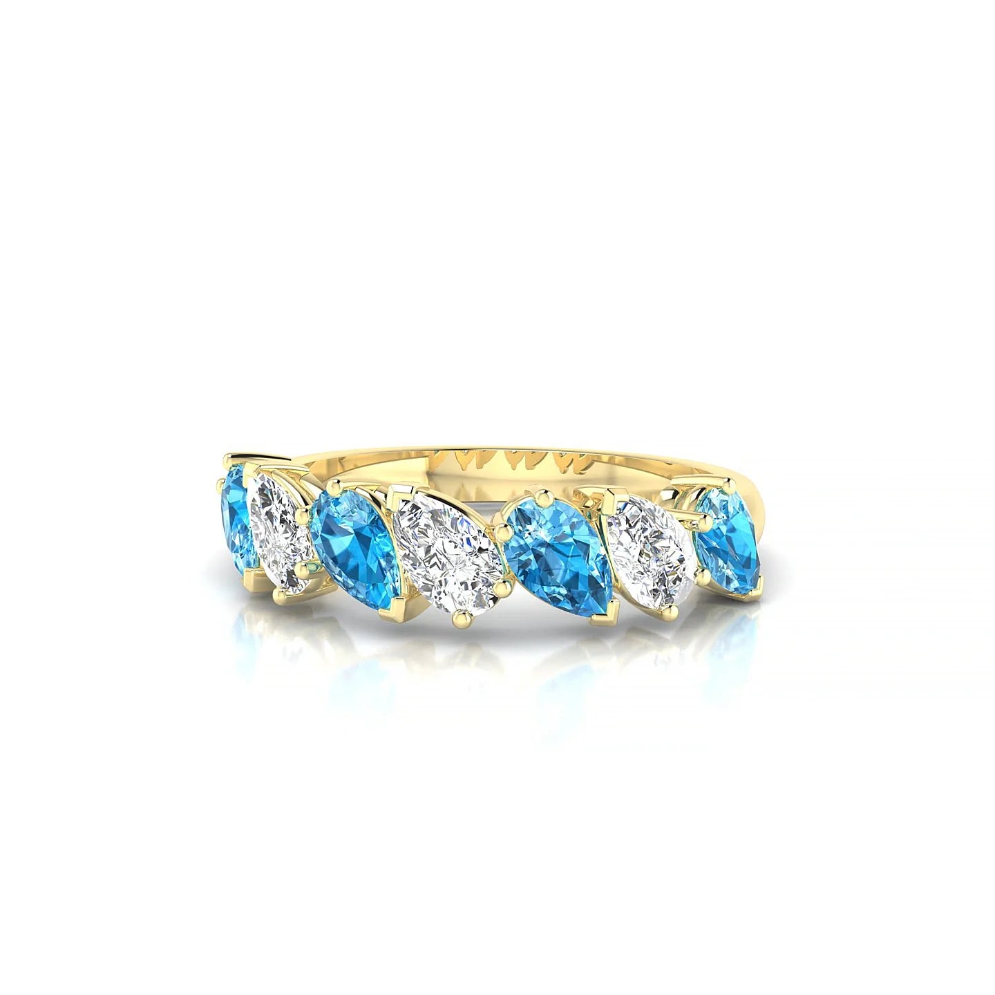 Mist | 18k Yellow Gold 5 x 3 mm Pear Topaz & Diamond Ring