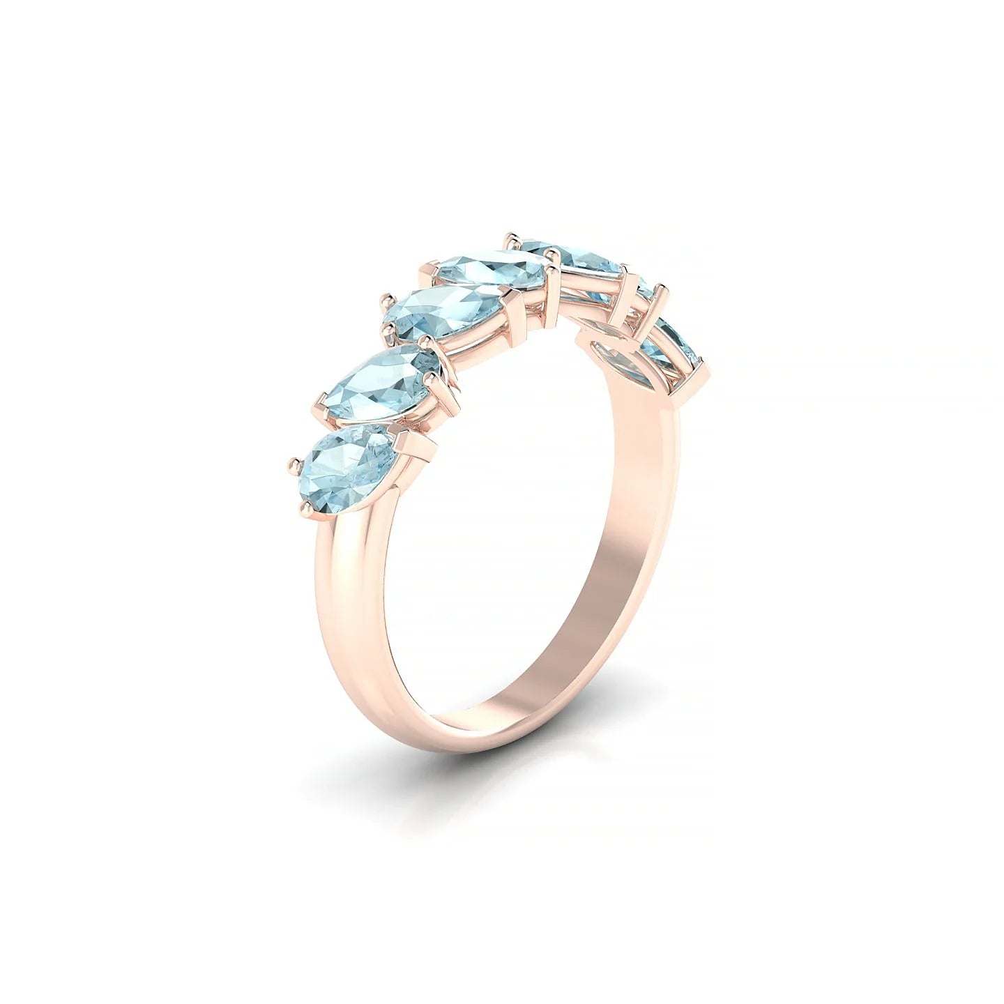 Mist | 18k Rose Gold 5 x 3 mm Pear Aquamarine Ring