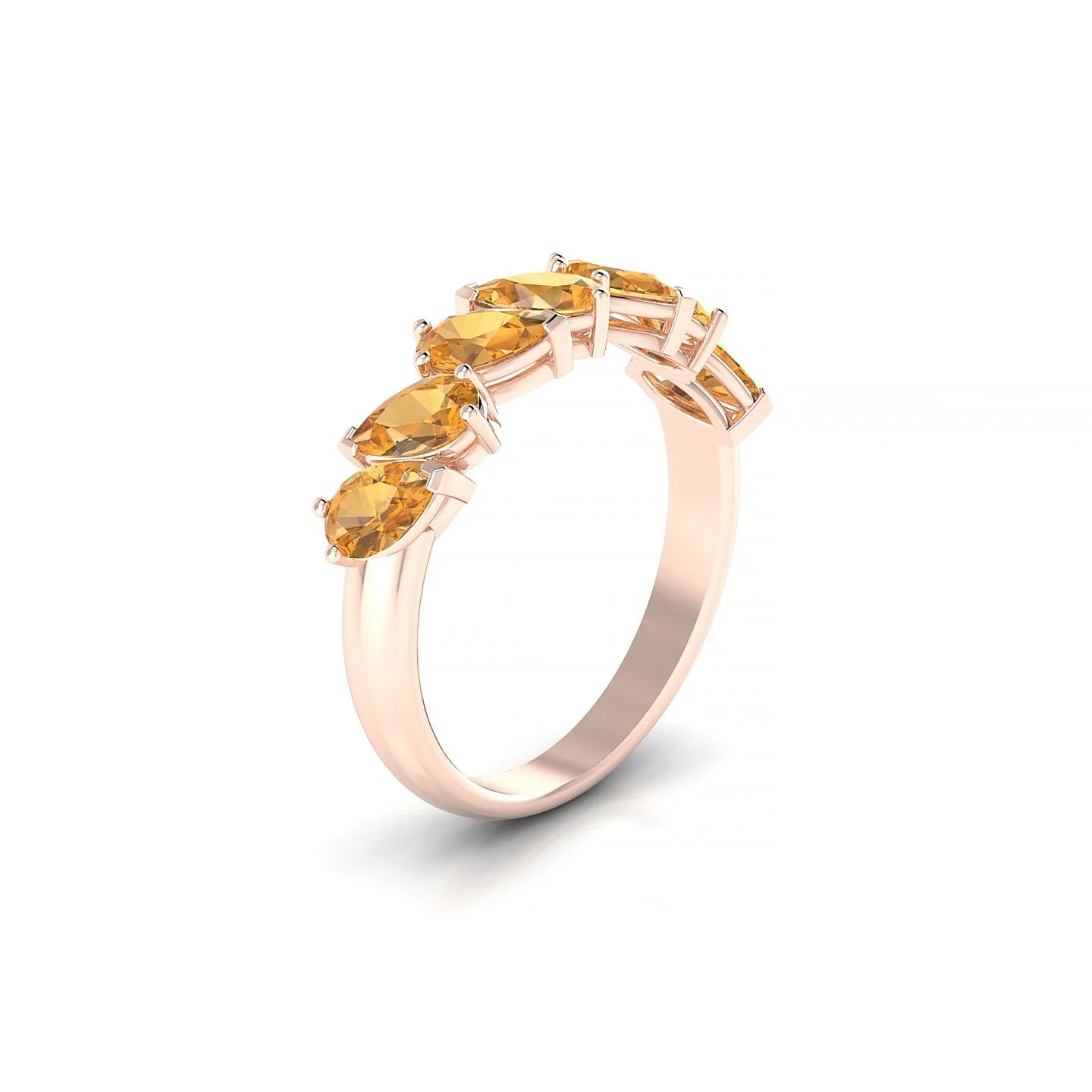 Mist | 18k Rose Gold 5 x 3 mm Pear Citrine Ring