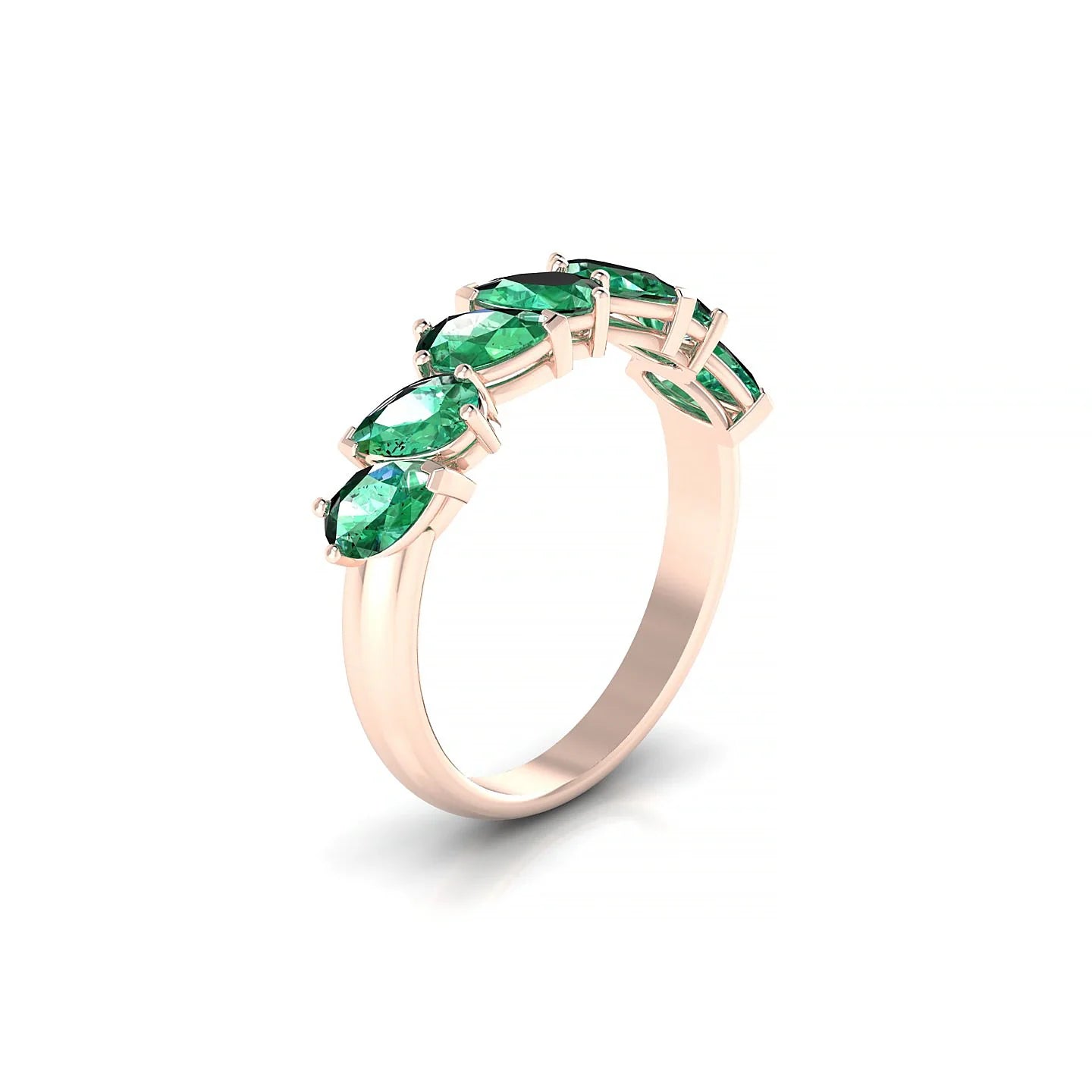 Mist | 18k Rose Gold 5 x 3 mm Pear Emerald Ring