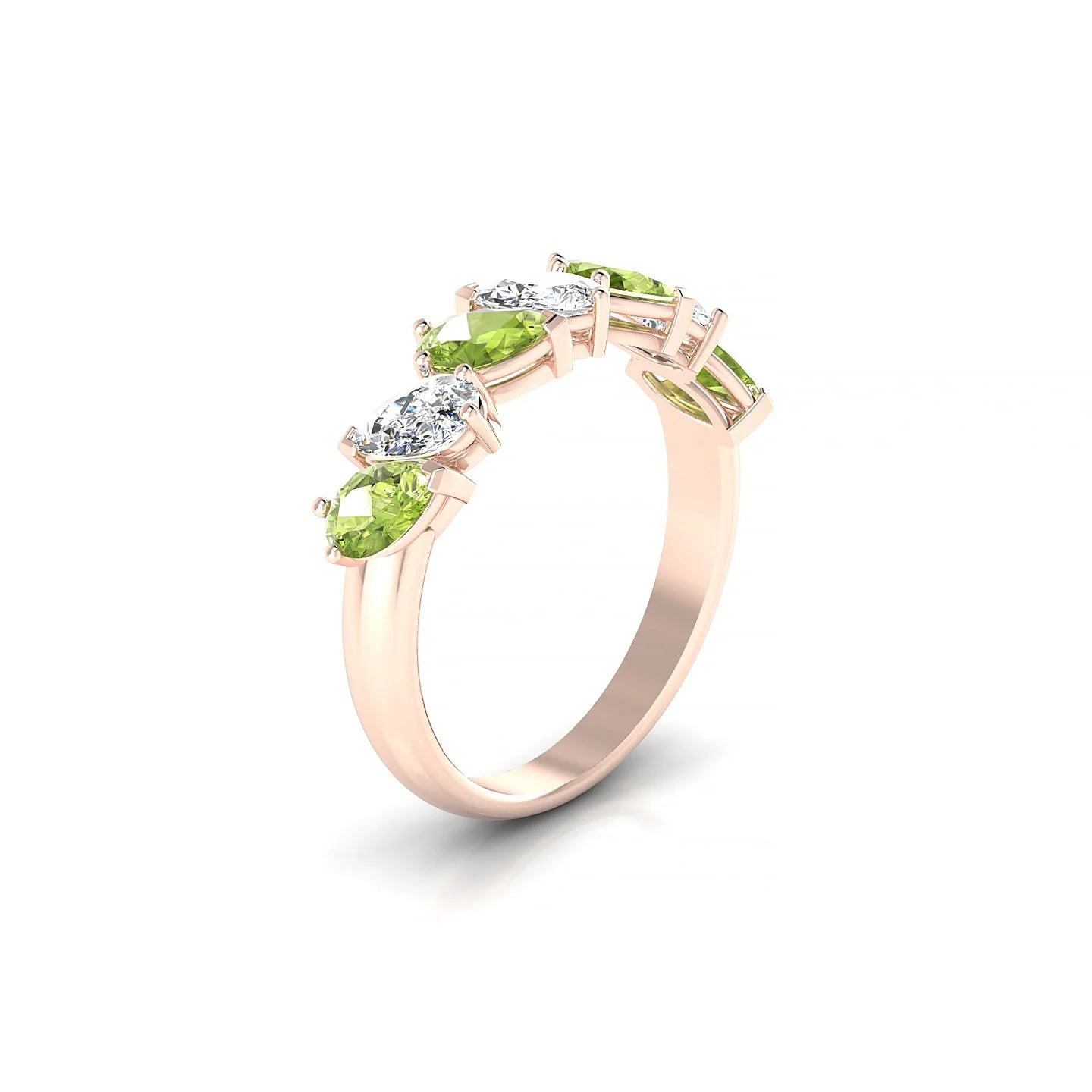 Mist | 18k Rose Gold 5 x 3 mm Pear Peridot & Diamond Ring