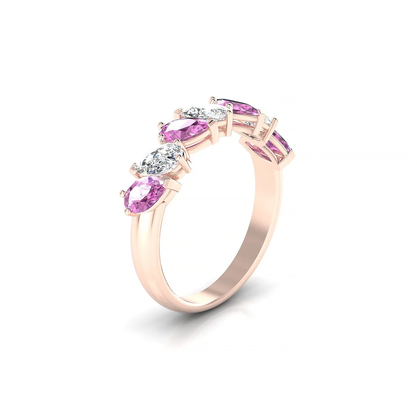 Mist | 18k Rose Gold 5 x 3 mm Pear Pink Sapphire & Diamond Ring