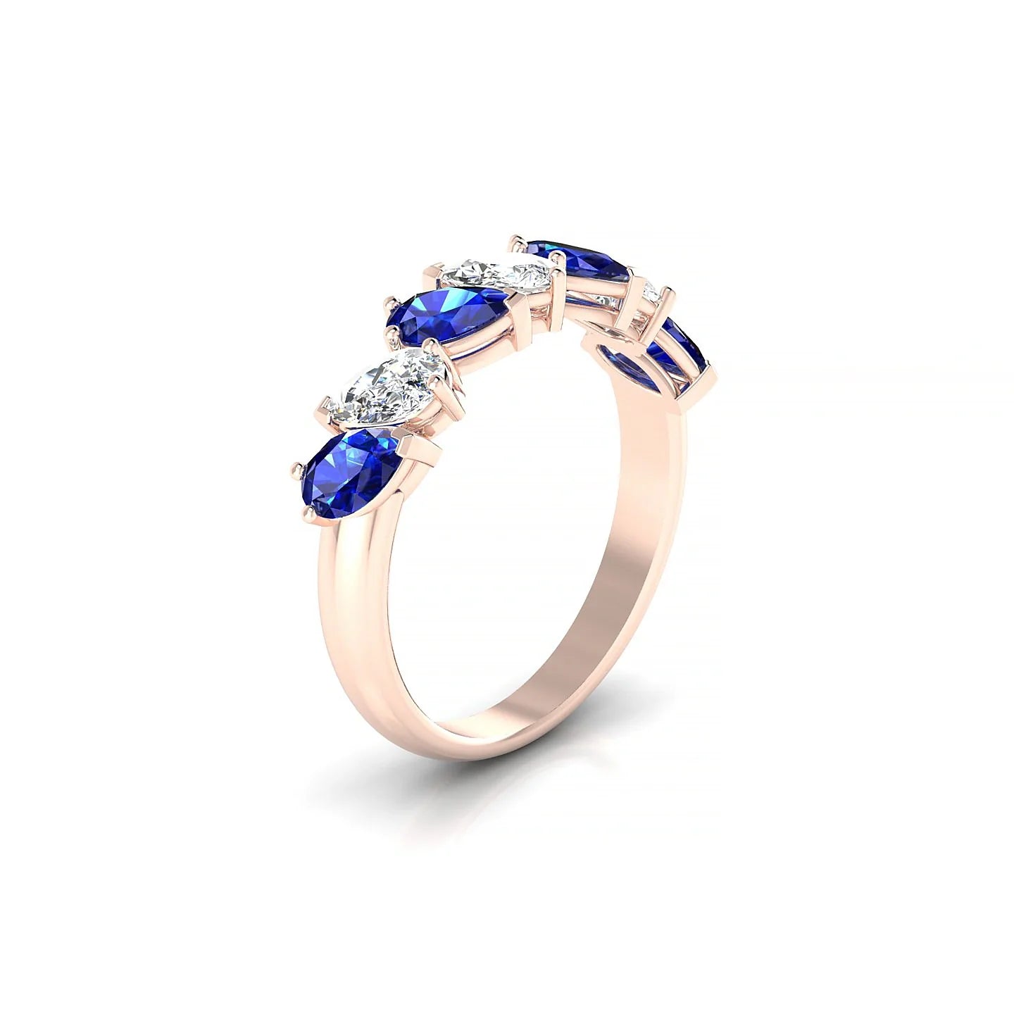 Mist | 18k Rose Gold 5 x 3 mm Pear Sapphire & Diamond Ring