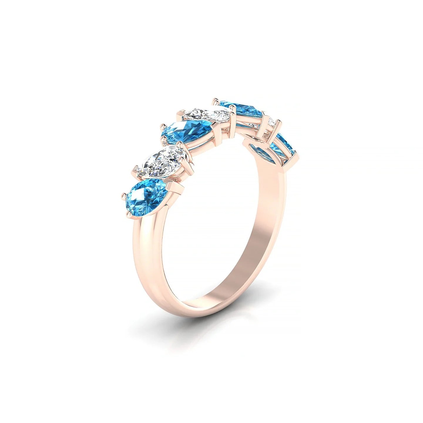 Mist | 18k Rose Gold 5 x 3 mm Pear Topaz & Diamond Ring