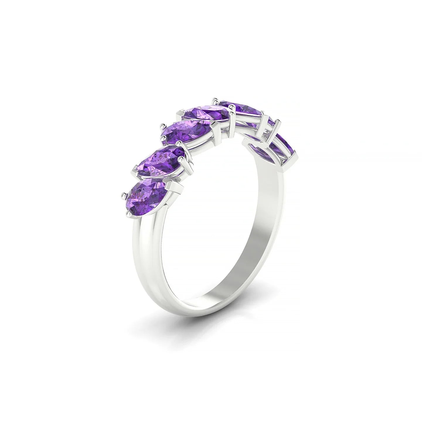 Mist | 18k White Gold 5 x 3 mm Pear Amethyst Ring