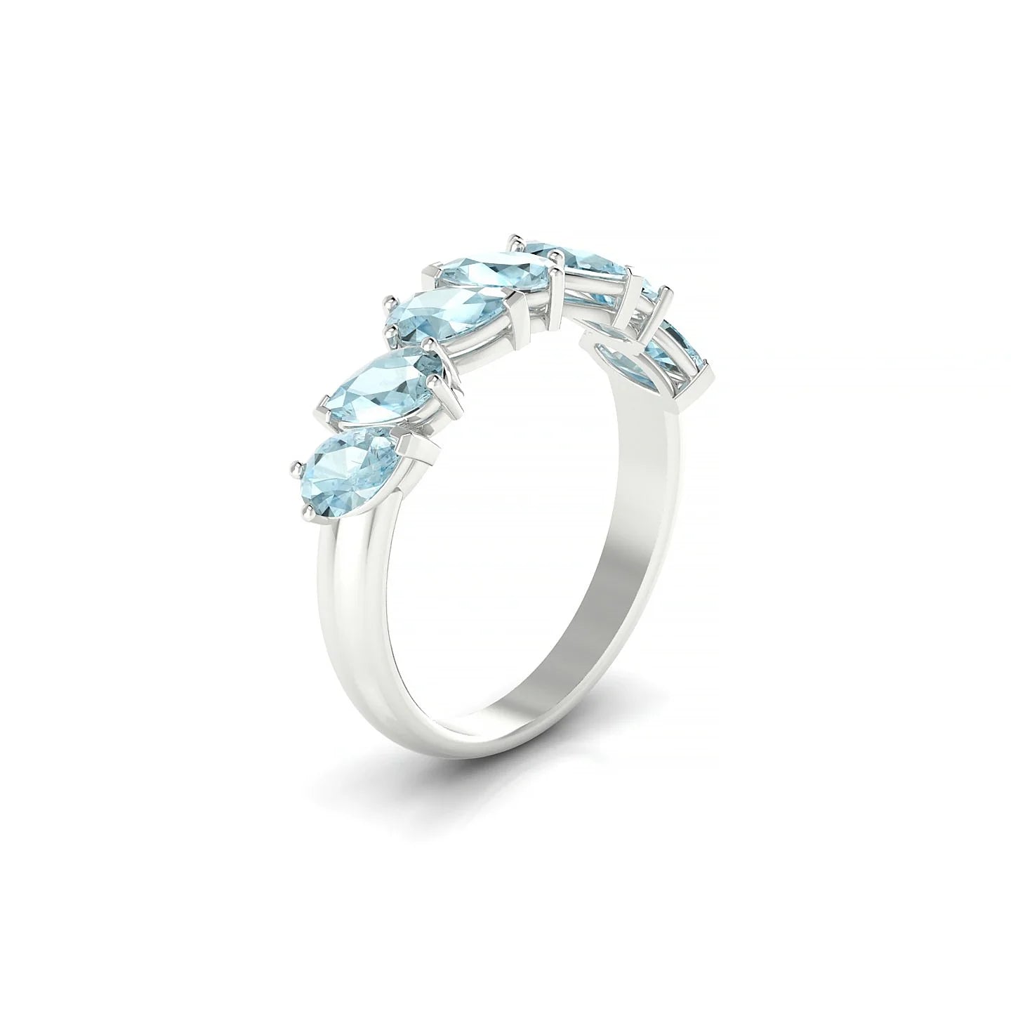 Mist | 18k White Gold 5 x 3 mm Pear Aquamarine Ring