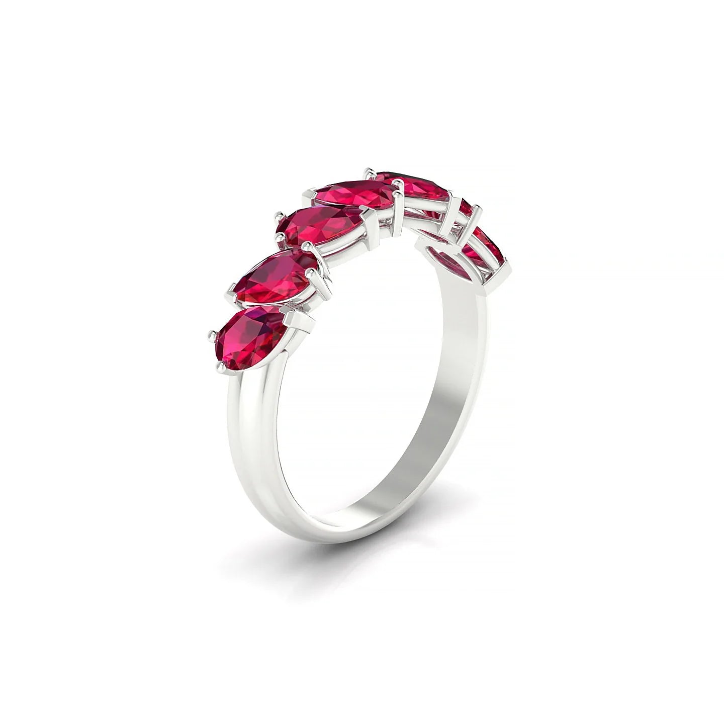 Mist | 18k White Gold 5 x 3 mm Pear Ruby Ring