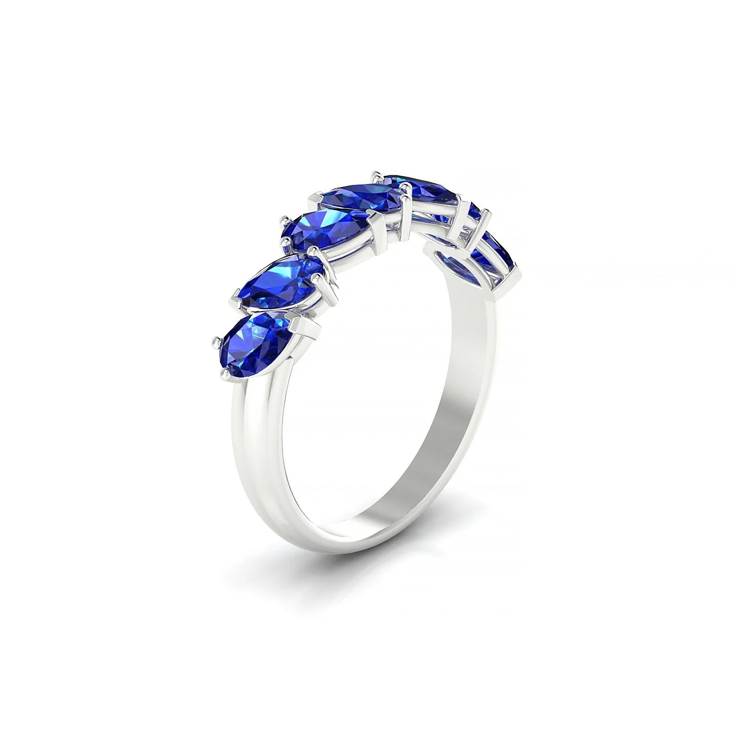 Mist | 18k White Gold 5 x 3 mm Pear Sapphire Ring