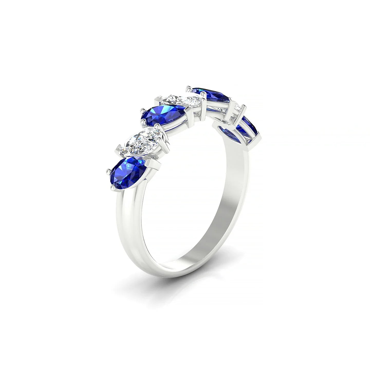 Mist | 18k White Gold 5 x 3 mm Pear Sapphire & Diamond Ring