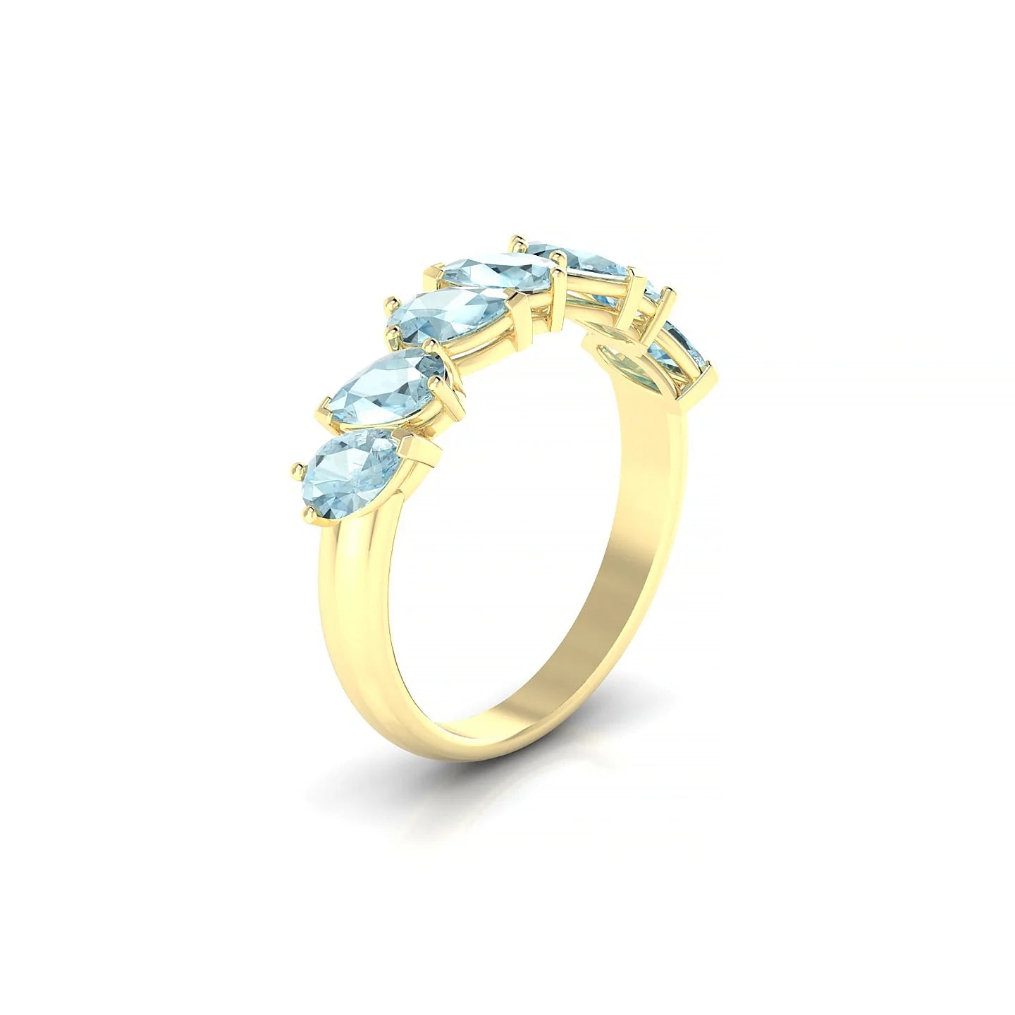 Mist | 18k Yellow Gold 5 x 3 mm Pear Aquamarine Ring
