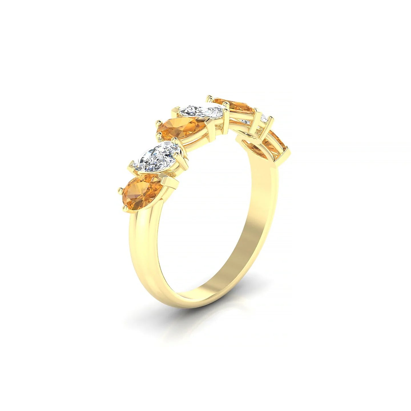 Mist | 18k Yellow Gold 5 x 3 mm Pear Citrine & Diamond Ring