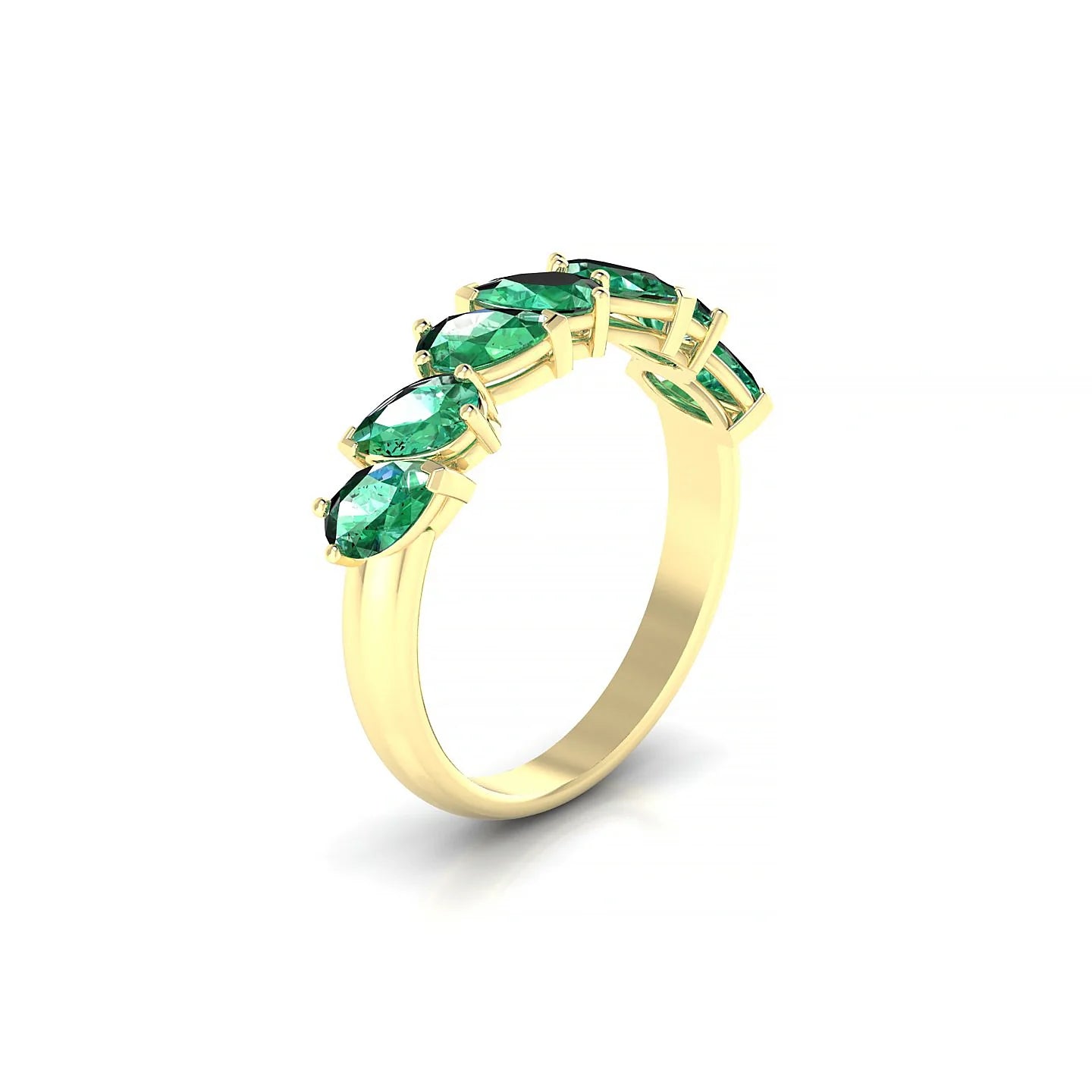 Mist | 18k Yellow Gold 5 x 3 mm Pear Emerald Ring