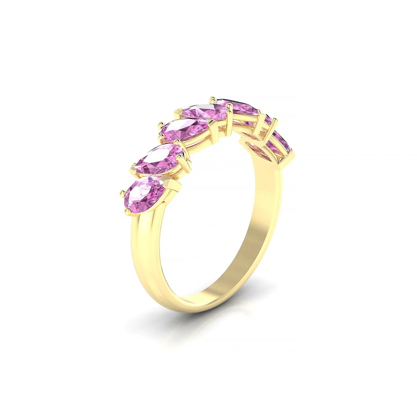 Mist | 18k Yellow Gold 5 x 3 mm Pear Pink Sapphire Ring