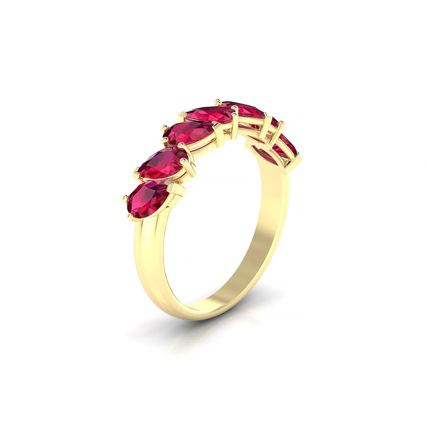 Mist | 18k Yellow Gold 5 x 3 mm Pear Ruby Ring