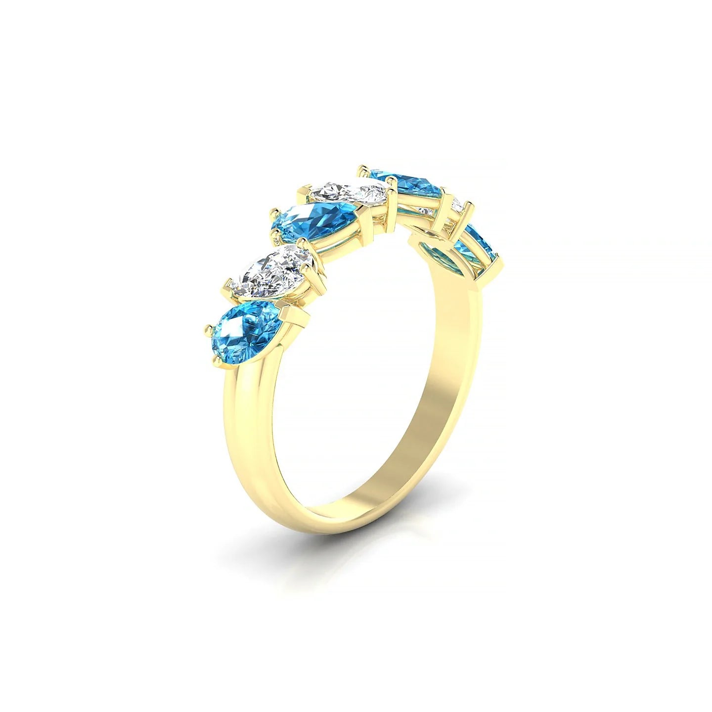 Mist | 18k Yellow Gold 5 x 3 mm Pear Topaz & Diamond Ring