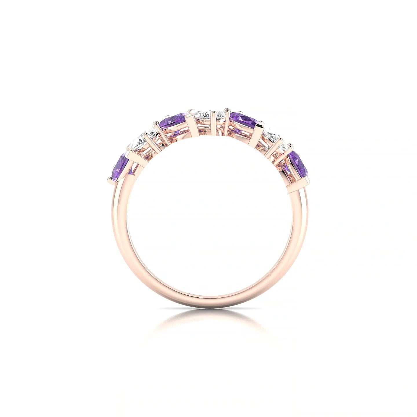 Mist | 18k Rose Gold 5 x 3 mm Pear Amethyst & Diamond Ring
