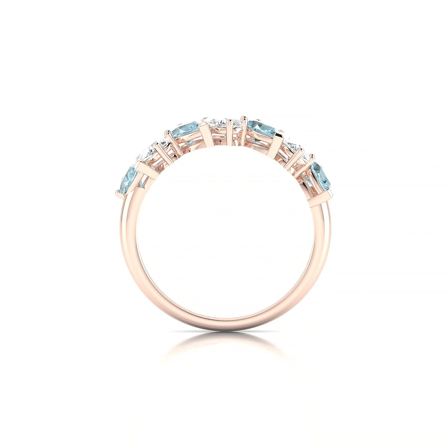 Mist | 18k Rose Gold 5 x 3 mm Pear Aquamarine & Diamond Ring