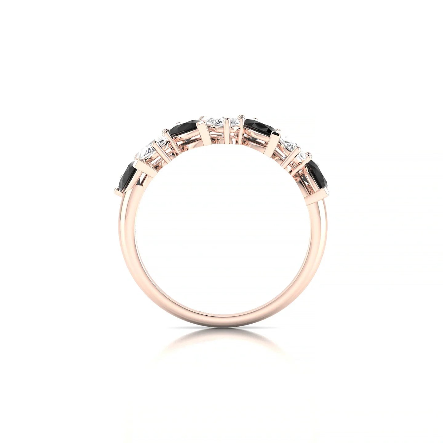 Mist | 18k Rose Gold 5 x 3 mm Pear Black Diamond & Diamond Ring