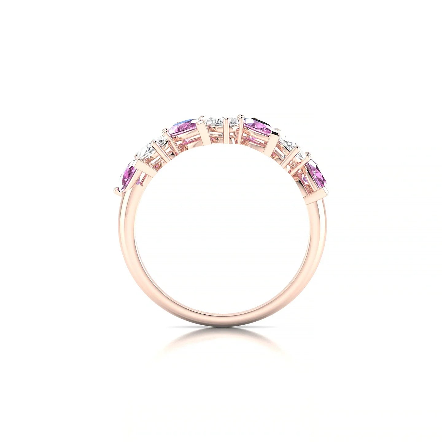Mist | 18k Rose Gold 5 x 3 mm Pear Pink Sapphire & Diamond Ring
