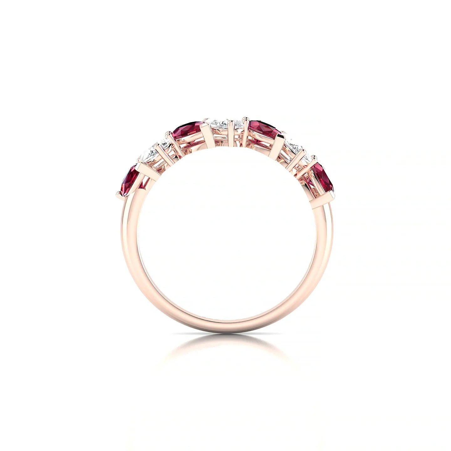 Mist | 18k Rose Gold 5 x 3 mm Pear Ruby & Diamond Ring