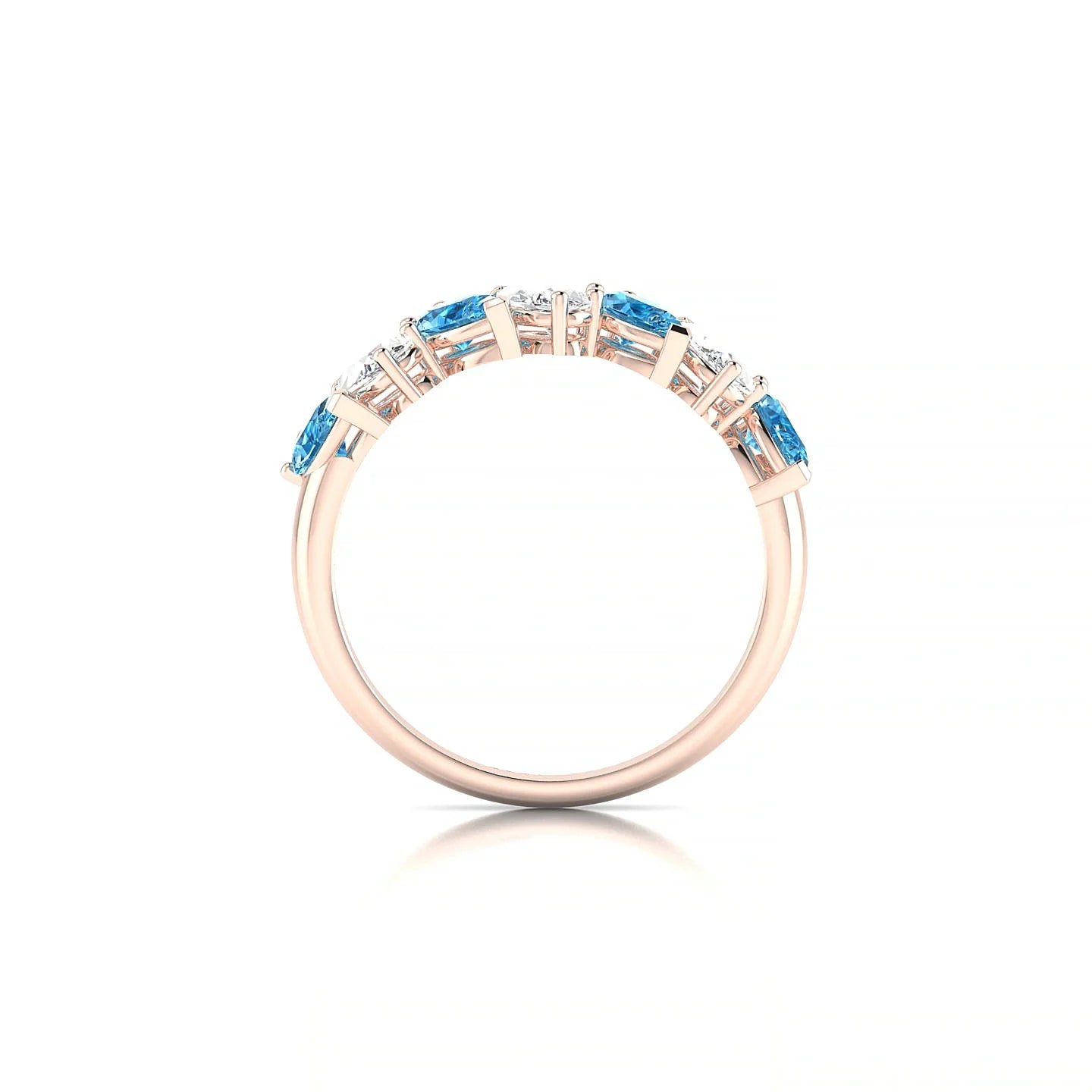 Mist | 18k Rose Gold 5 x 3 mm Pear Topaz & Diamond Ring