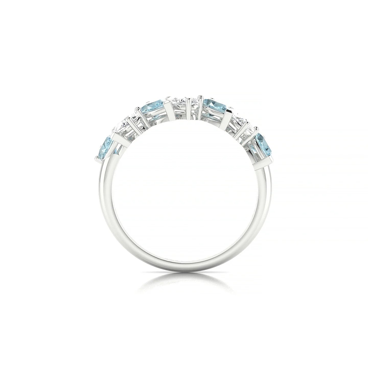 Mist | 18k White Gold 5 x 3 mm Pear Aquamarine & Diamond Ring