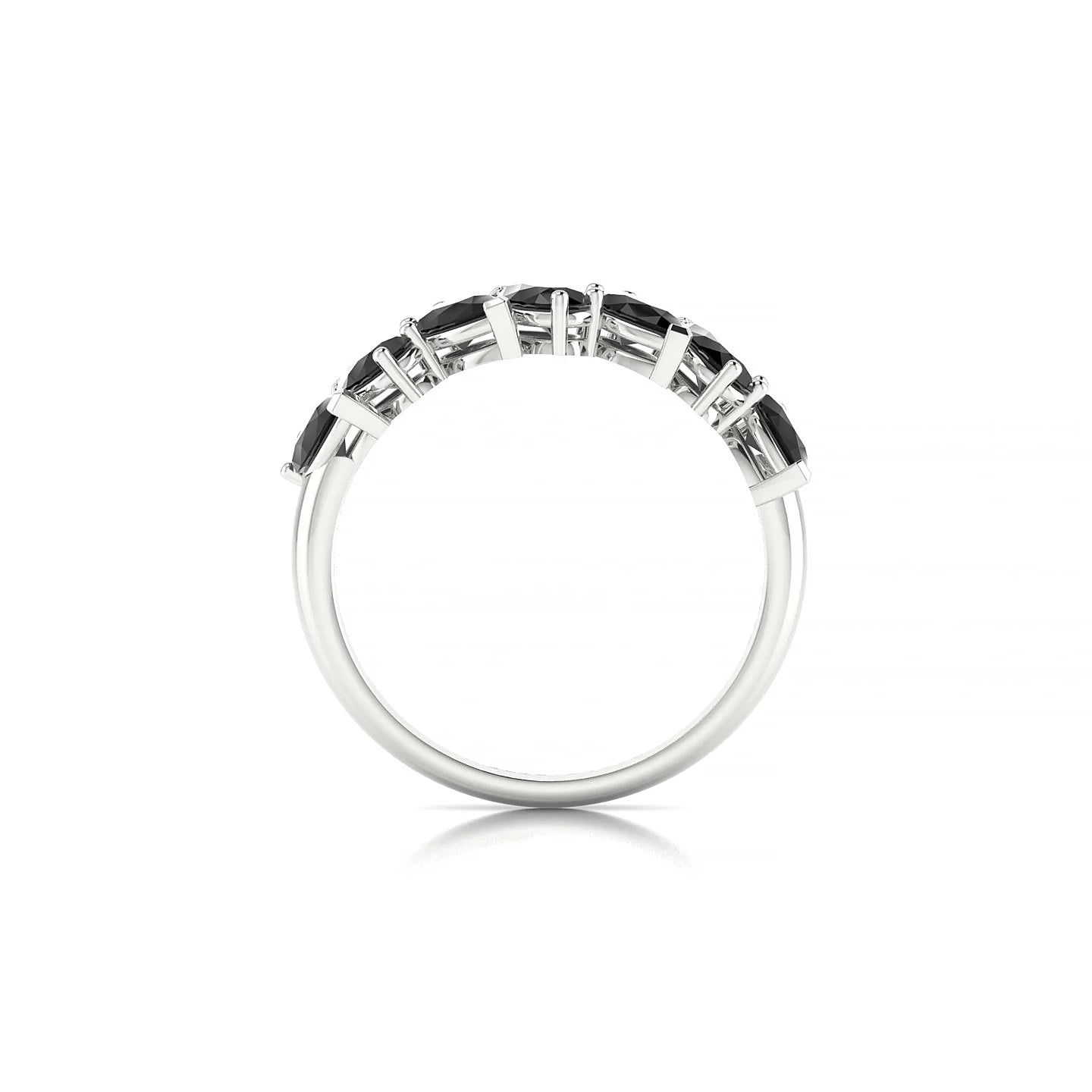 Mist | 18k White Gold 5 x 3 mm Pear Black Diamond Ring
