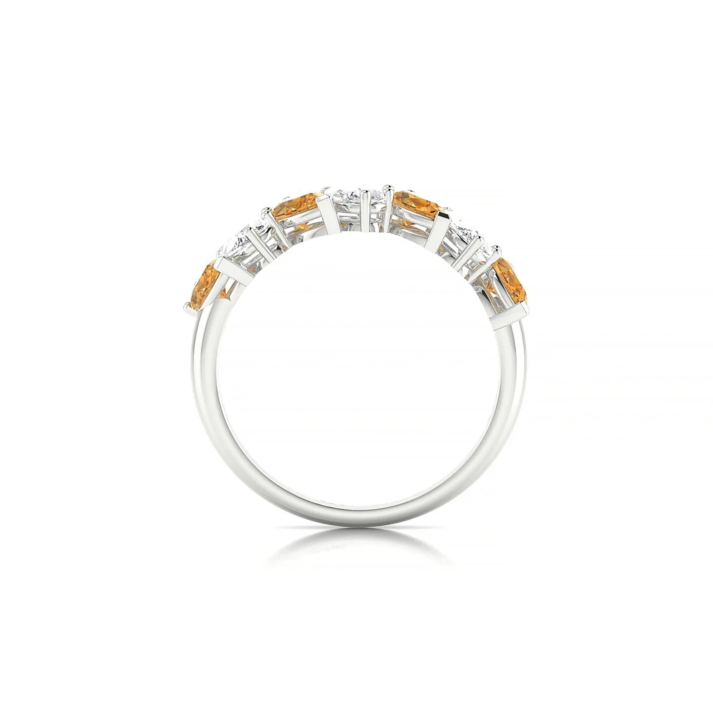 Mist | 18k White Gold 5 x 3 mm Pear Citrine & Diamond Ring