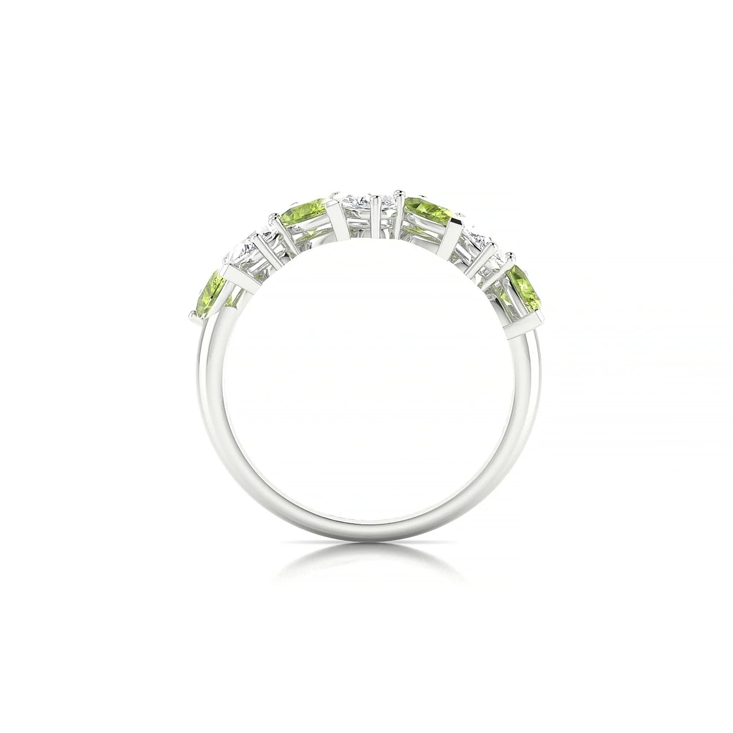 Mist | 18k White Gold 5 x 3 mm Pear Peridot & Diamond Ring