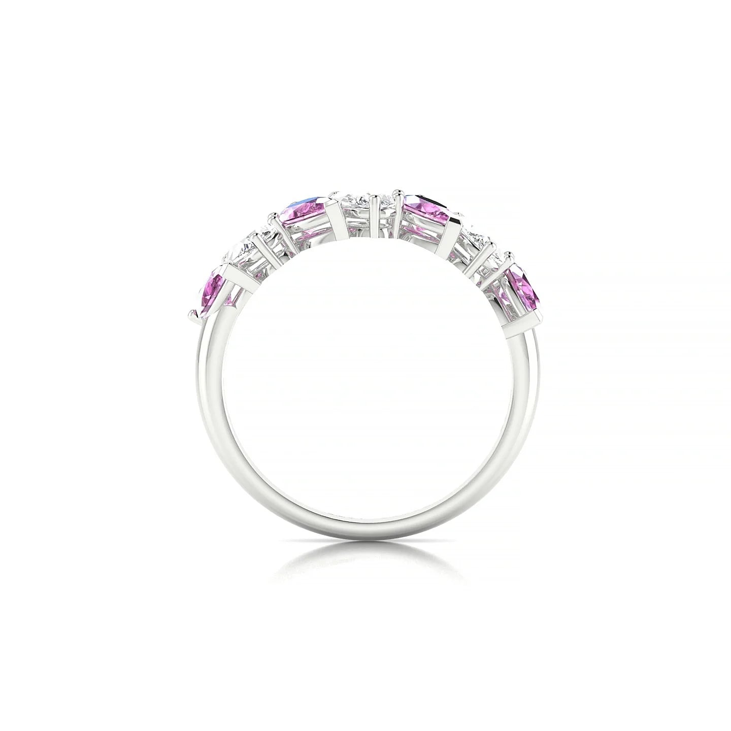 Mist | 18k White Gold 5 x 3 mm Pear Pink Sapphire & Diamond Ring