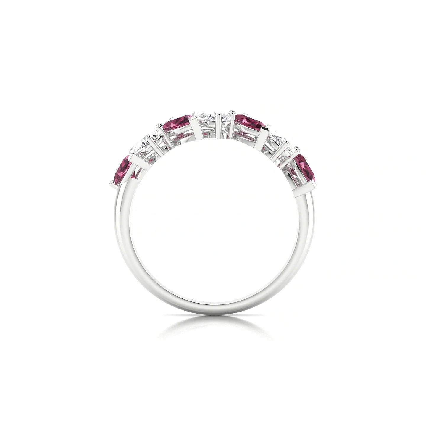 Mist | 18k White Gold 5 x 3 mm Pear Rhodolite & Diamond Ring