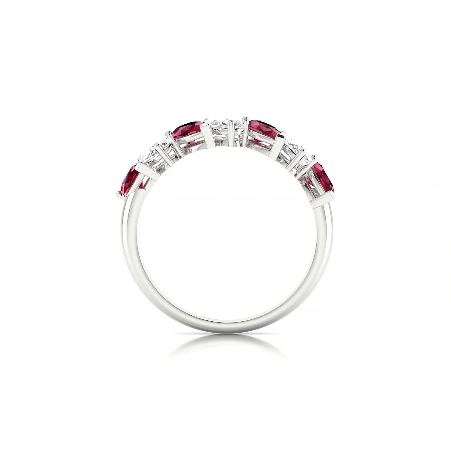 Mist | 18k White Gold 5 x 3 mm Pear Ruby & Diamond Ring