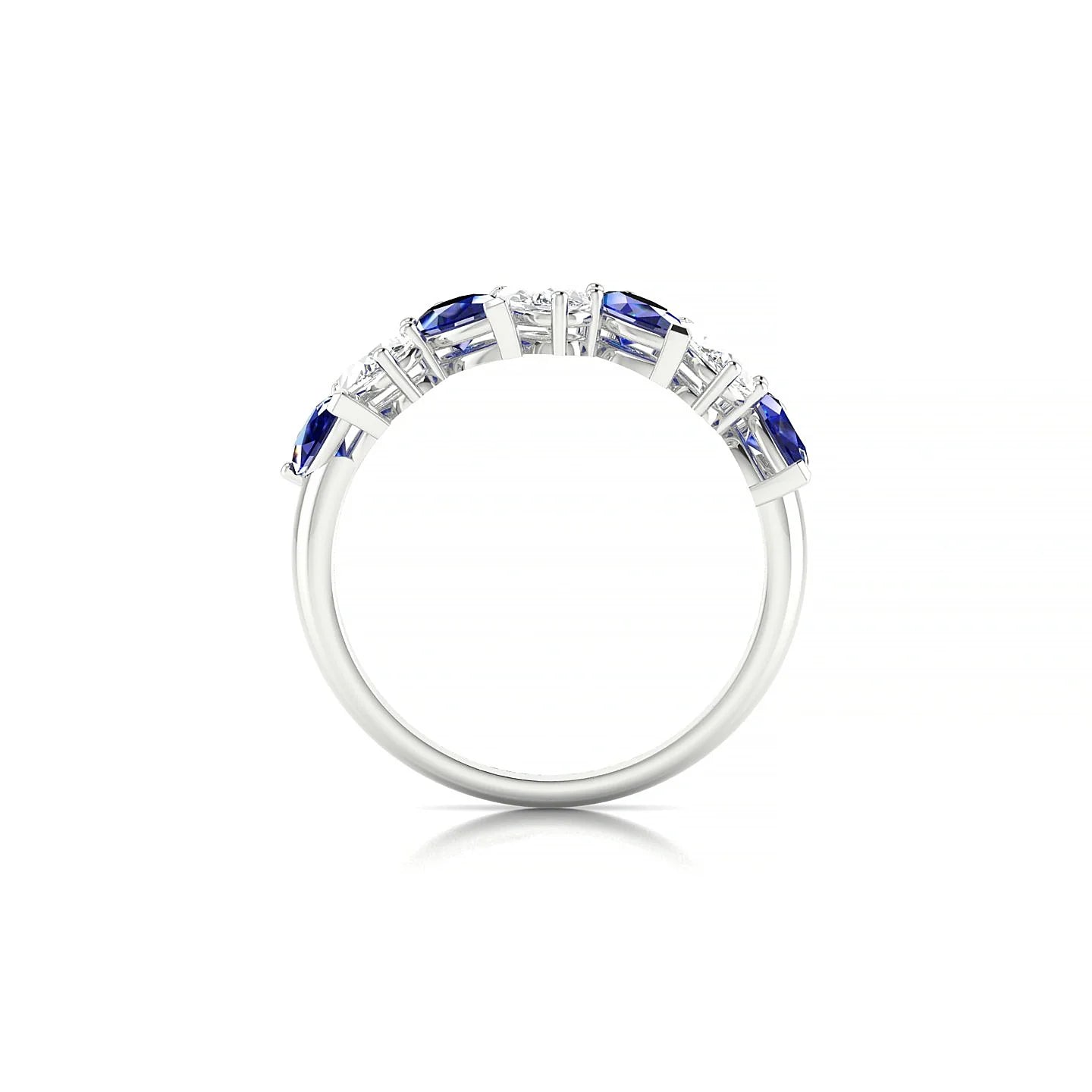 Mist | 18k White Gold 5 x 3 mm Pear Sapphire & Diamond Ring