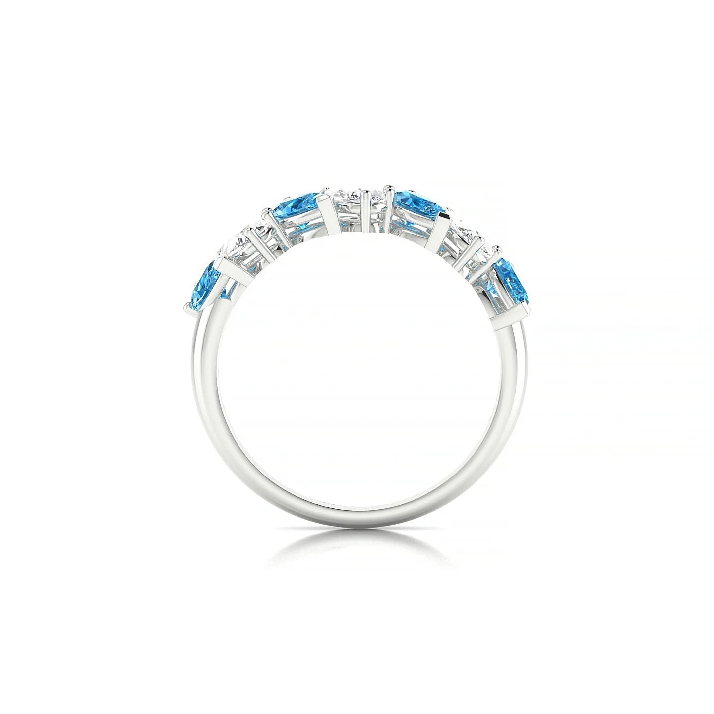 Mist | 18k White Gold 5 x 3 mm Pear Topaz & Diamond Ring