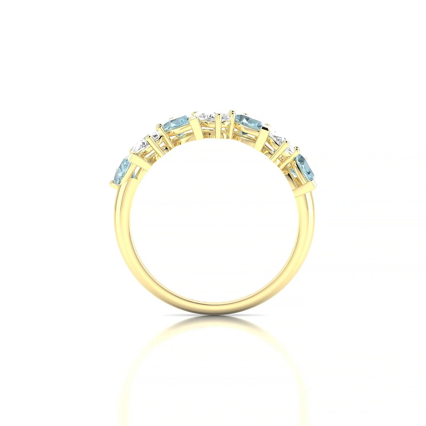 Mist | 18k Yellow Gold 5 x 3 mm Pear Aquamarine & Diamond Ring