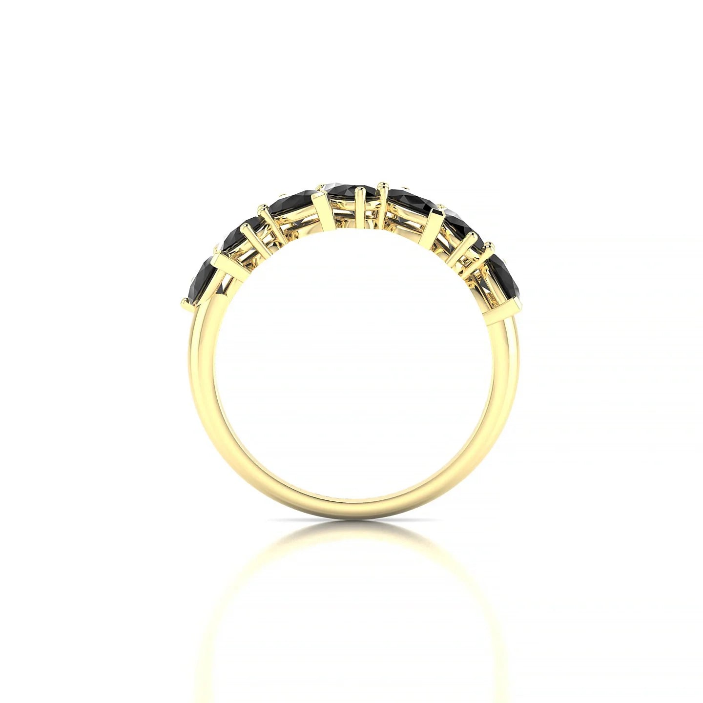 Mist | 18k Yellow Gold 5 x 3 mm Pear Black Diamond Ring