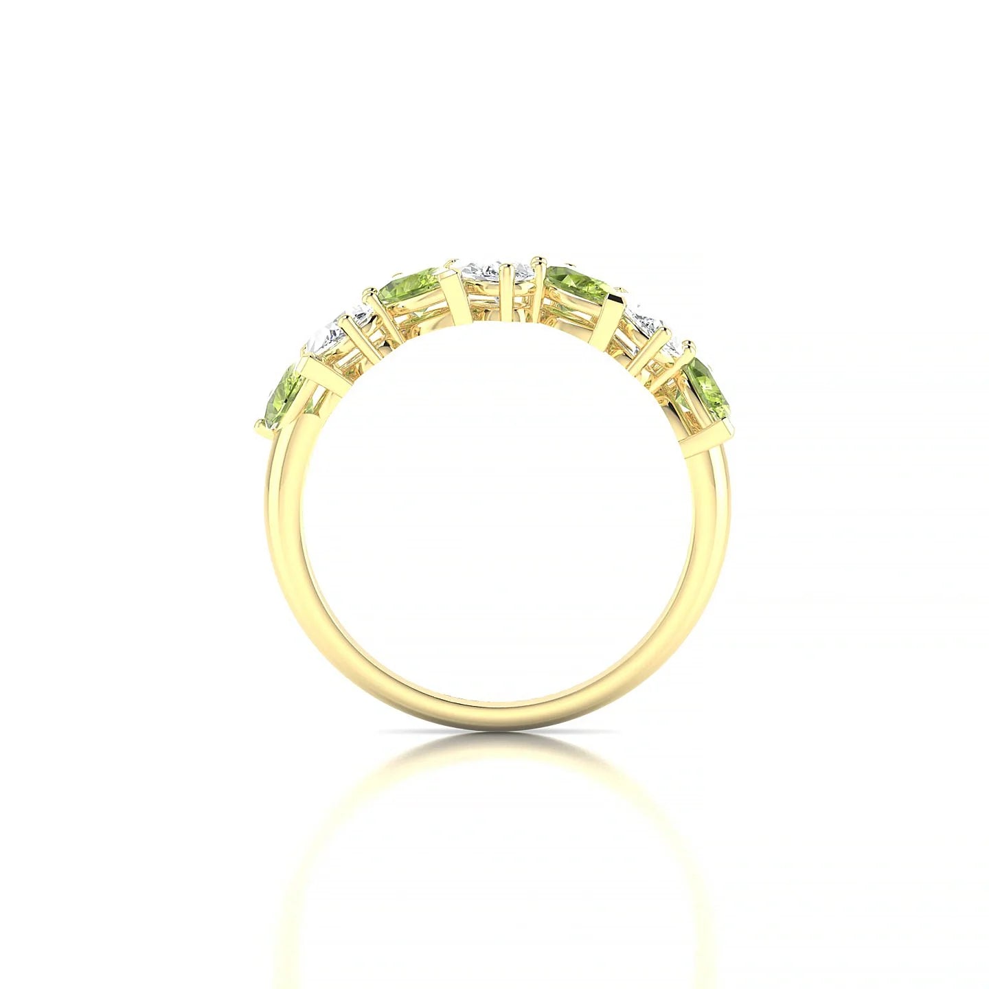 Mist | 18k Yellow Gold 5 x 3 mm Pear Peridot & Diamond Ring