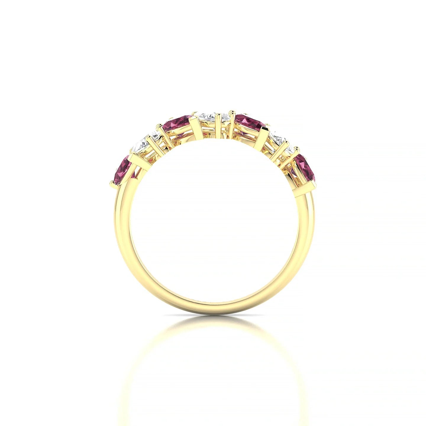 Mist | 18k Yellow Gold 5 x 3 mm Pear Rhodolite & Diamond Ring