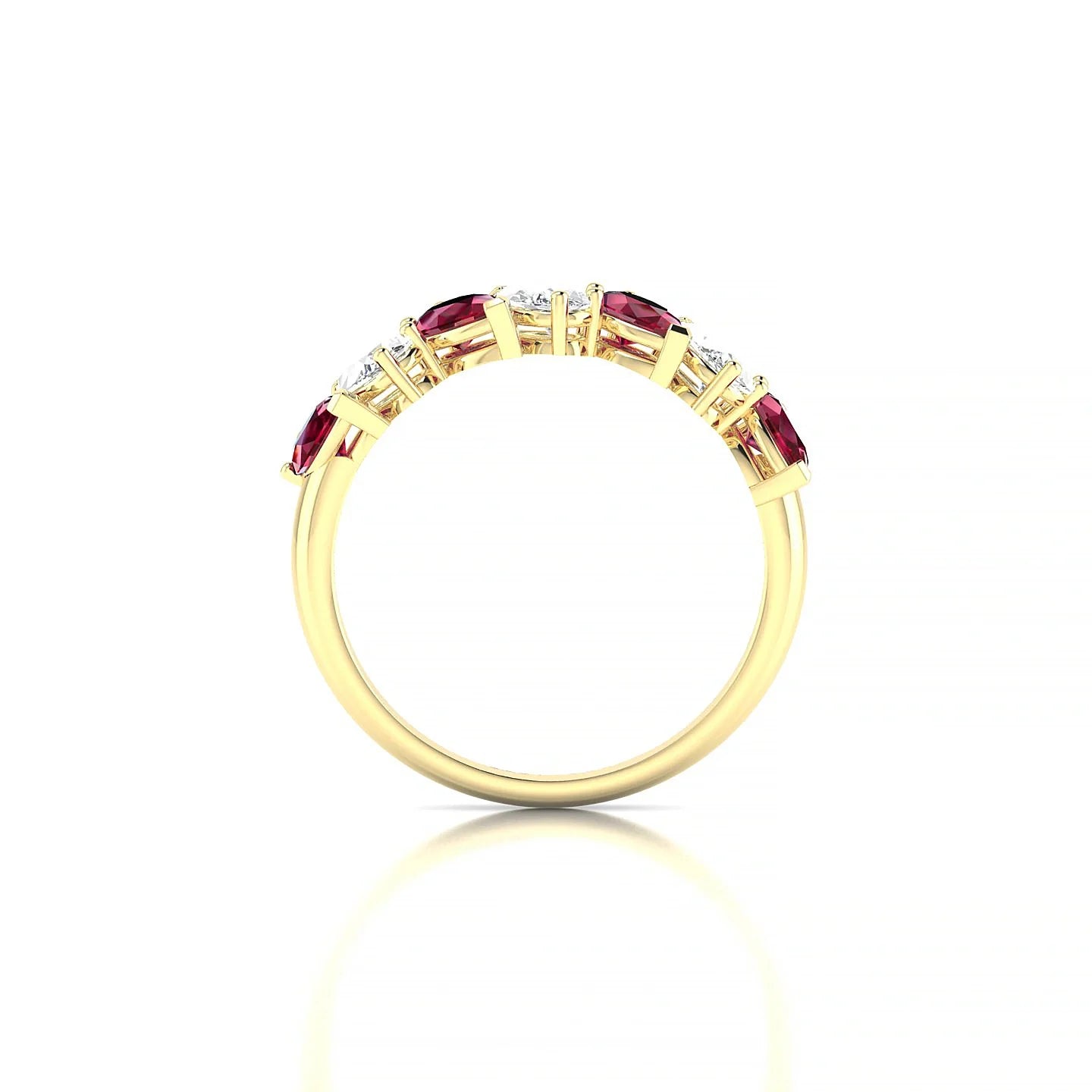 Mist | 18k Yellow Gold 5 x 3 mm Pear Ruby & Diamond Ring