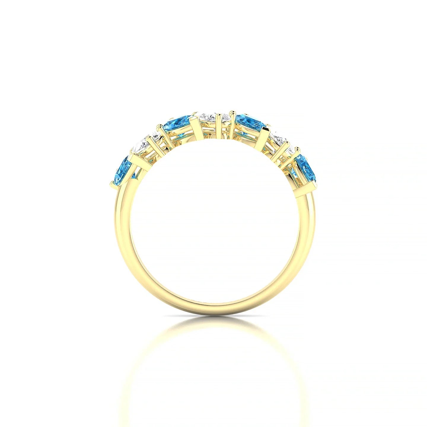 Mist | 18k Yellow Gold 5 x 3 mm Pear Topaz & Diamond Ring